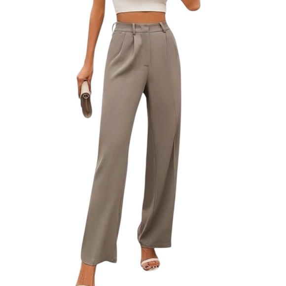 Sassy Zoey (Amazon) Pants - Women's High Waisted Wide-Leg Pants Elastic pull on dress pants size Large 8/10